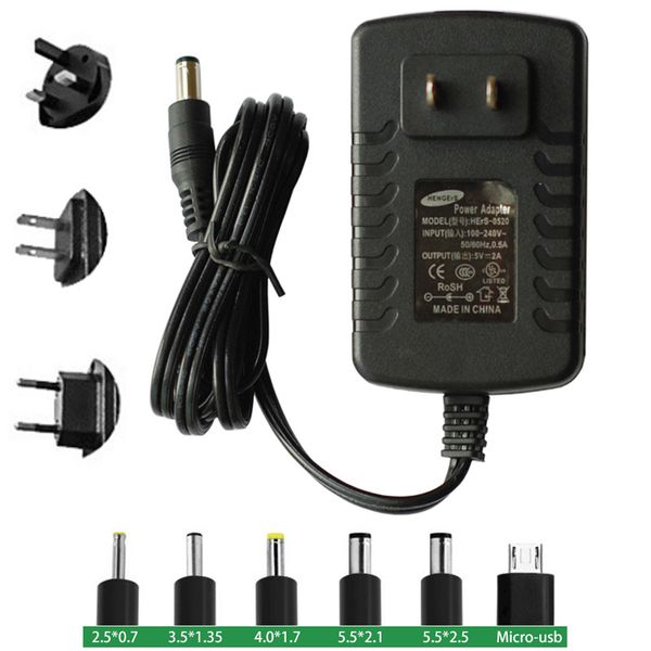 

зарядные устройства plugs ac в dc adapter 5v 2a адаптер питания 1м / 2 м разъем разъем зарядное устройство стена для светодиодной полосы стр