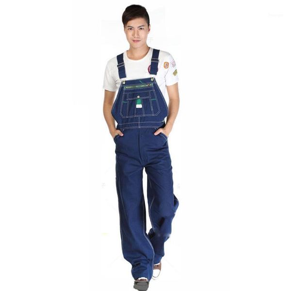 

2020 men's large size overalls large size denim bib pants fashion pocket jumpsuit men's huge pants 661, Blue