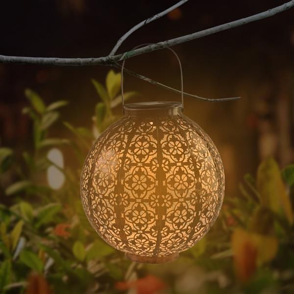 

new design solar light control automatic induction garden decoration lamp outdoor waterproof garden retro iron lamp warm white solar panel