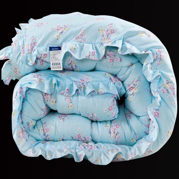 

spring autumn quilt duvet floral print warm blue pink f9