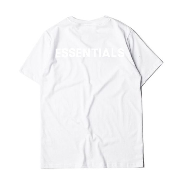 

feel of god fog boxy essentials multi thread 3m reflective letter men's short sleeve crew neck t-shirt, White