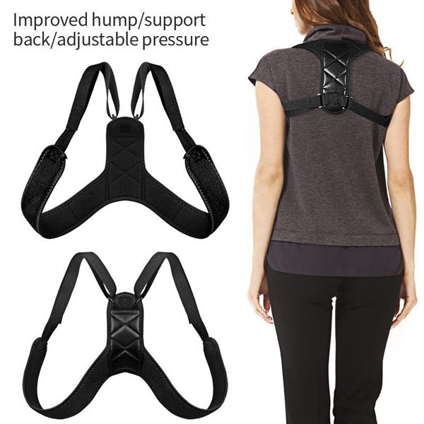 

back support adjustable straightener breathable brace humpback corrector comfortable correcting belt fitness improving posture, Black;blue