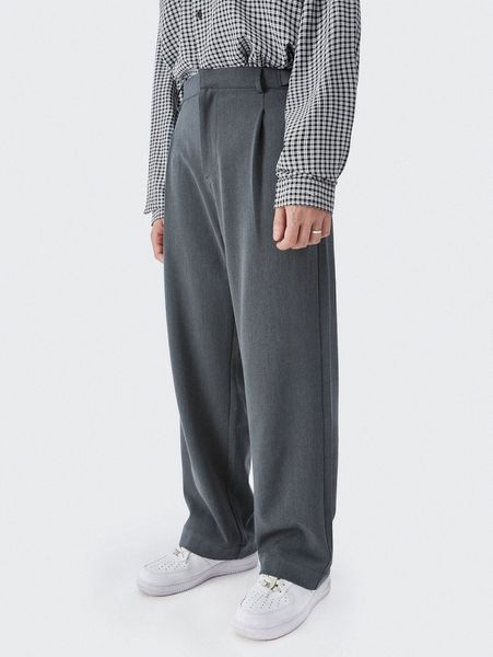 

men slant pocket wide leg pants k3ey#, Black