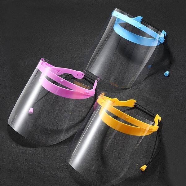 

stock face shield mask anti-fog isolation full protective masks with elastic band sponge headband hd transparent anti splash dust dhl