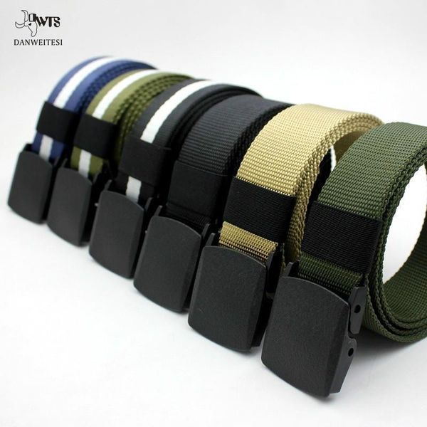 

belt men canvas belts youth students automatic smooth buckle female hypoallergenic outdoor nylon pants belt ladies belt, Black;brown