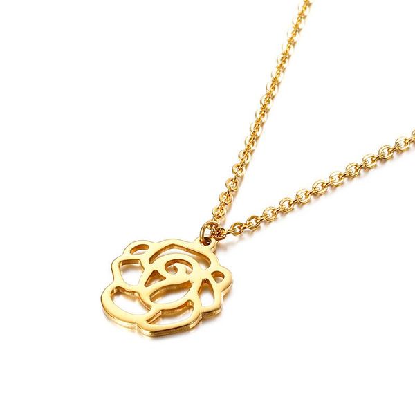 

korean version of the new trend of simple necklace temperament flower clavicle chain, Silver