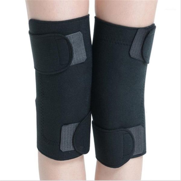 

elbow & knee pads 2 pcs/lot health care tourmaline self-heating far infrared magnetic therapy spontaneous heating pad, Black;gray