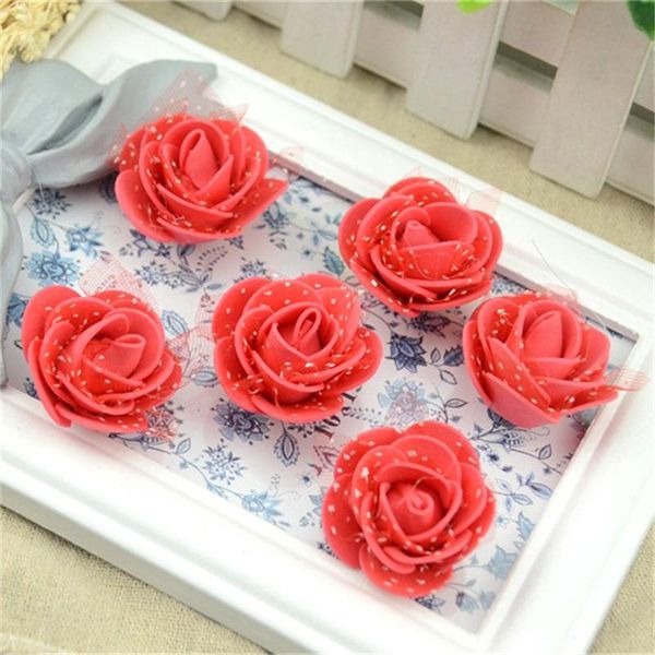 

100 lace pe foam rose artificial head flowers for wedding decoration scrapbooking handmade diy fake flower wmtdyz