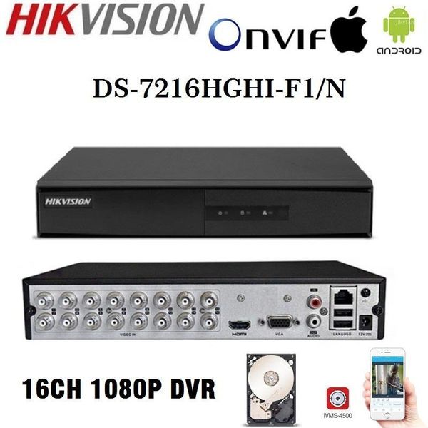 

hd hikvision english version ds-7204/08/16hghi-f1/n 1080p 4/8/16ch cctv dvr for analog/hdtvi/ahd/cvi security camera 1sata1, Black;white