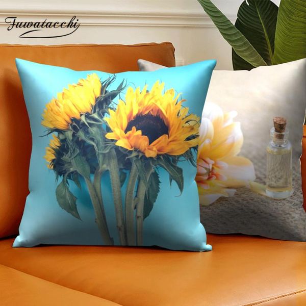 

fuwatacchi cushion covers sunflower pillowcases decorations for home sofa living room flower pattern pillow covers home decor