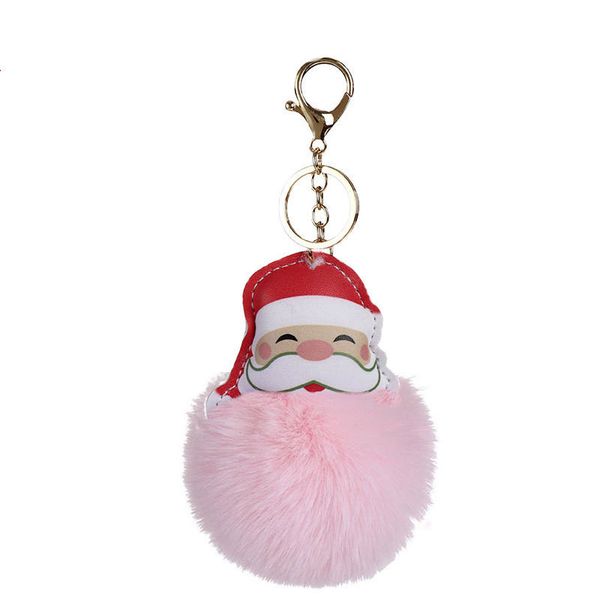

car pom cute bag keychain ball key ring pendant jewelry christmas stocking stuffer for women, Silver