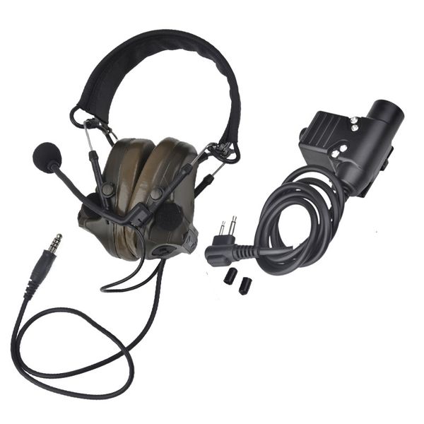 

outdoor z-tac airsoft headphone comtac iii noise reducation with ptt kenwod tactical headset z051+z113 2 n2y94