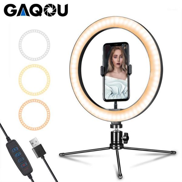

6 10 inch led ring lamp pgraphy selfie stepless lighting camera phone light with mini tripod for makeup video youtube studio1