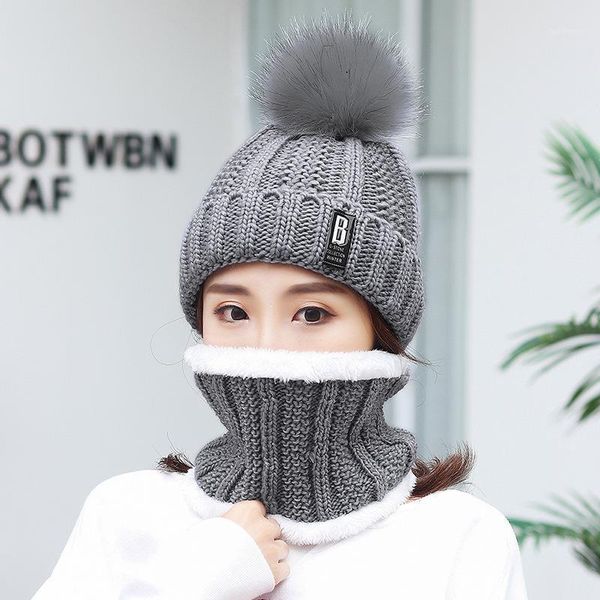 

women winter knitted beanies hats woman thick warm beanie skullies hat female bonnet beanie caps lady outdoor riding hat sets1, Blue;gray