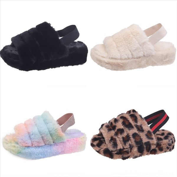 

dstx rabbit slipperswomen's shoesfloorhomeplush slipper cute open toe plush ball indocross furplush cotton, Black