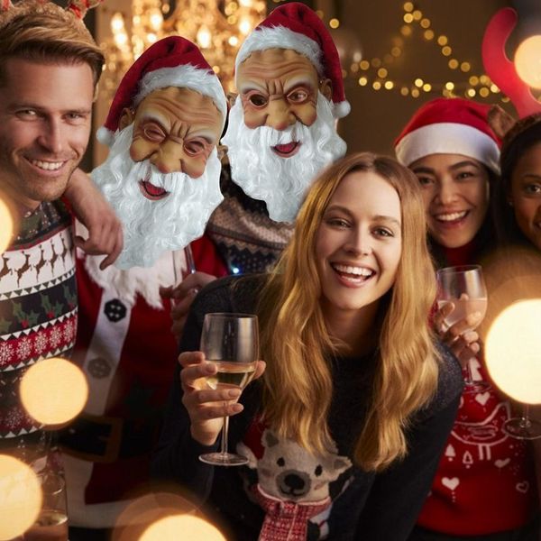 

2021 последний костюм рождество санта-клаус 2021 латекс партии открытый cosplay одеваем маски с hat new