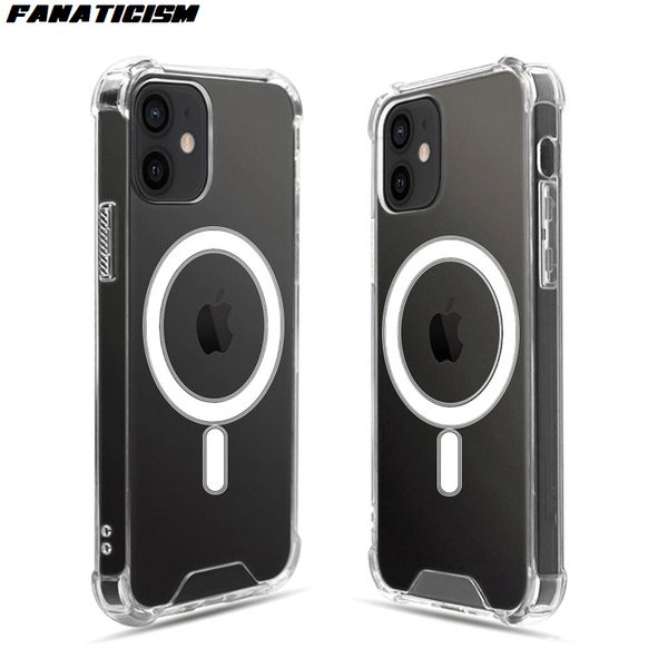 

luxury transparent back cover for magsafe case for iphone 12 pro max 12mini magnetic case for magsafe wireless charger