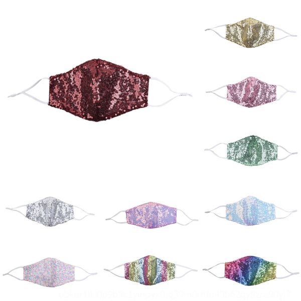 

pikl 15 style shiny face masks fashion mascarillas designer paillette sequin luxury mask washableblingbling woman protective adjus, Black