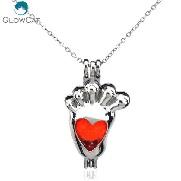 

k10 silver lovely baby foot diffuser locket ожерелье ароматерапия сталь 16 "аромат эфирное масло диффузор медалировки wmtfrf, Black