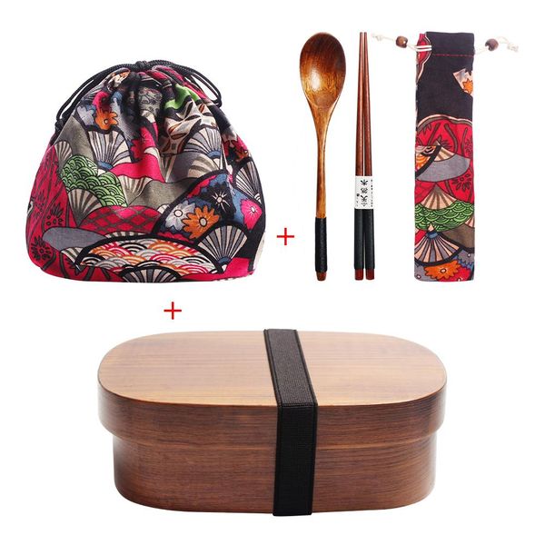 

японские деревянные ланч-коробки kit kets school bento box sushi container 1layer 3grids sunch box контейнеры с отсеками bbywrh