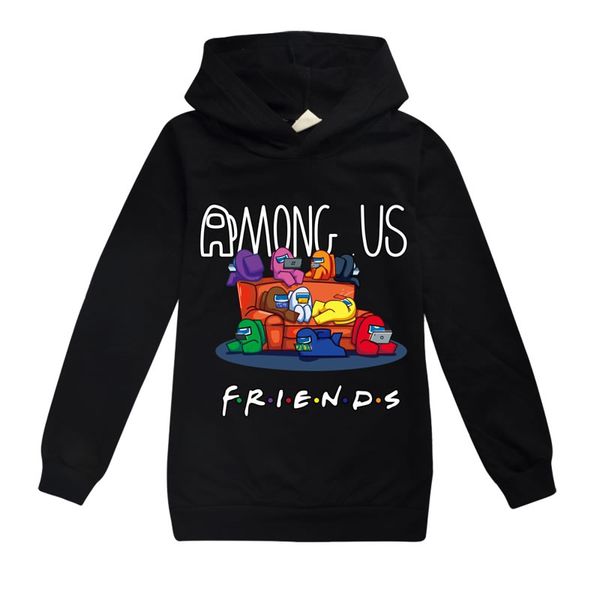 

spring sudadera among us sweatshirt for big boy girl clothes funny fashion children 3d print cotton hoodie kid t shirt anime pullover, Black