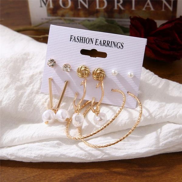 

fashion shell tassel earrings for women bohemia leopard acrylic earrings big geometric star heart pearl earrings set diy jewelry wmtvjs, Golden