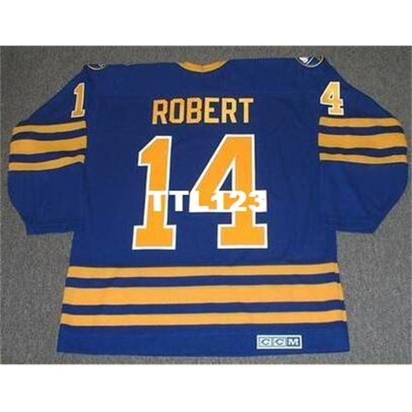 

740s #14 rene robert buffalo sabres 1978 ccm vintage retro away hockey jersey or custom any name or number retro jersey, Black