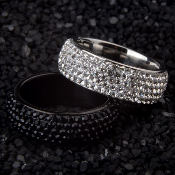

chanfar arc stainless steel crystal rings for women full size black crystal blingengagement wedding ring female jewelry wmtryq petsyard