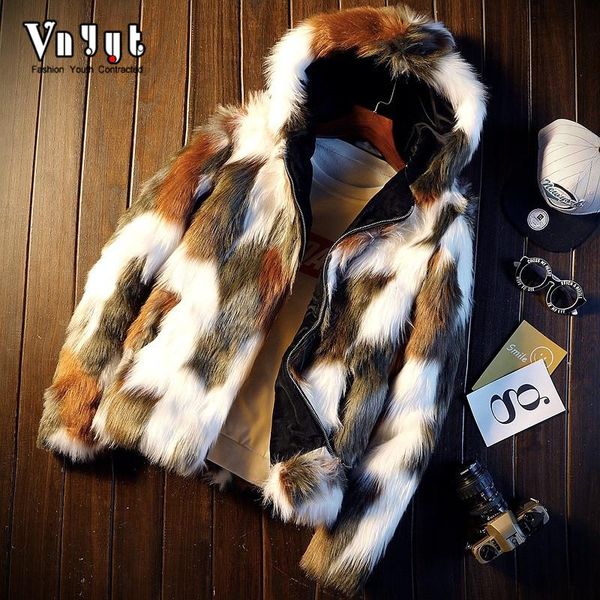 

2021 men's personality and wool imitation mink imitation leather jacket youth camouflage fur coat, Black