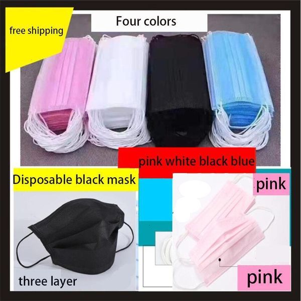 

3 layer non-woven breathable dhl pink windproof face dustproof and airproof disposable mask