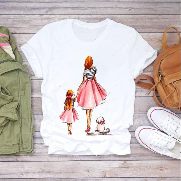 

women 2021 cartoon momlife mom dog sweet summer print mother lady t shirts t shirt ladies womens graphic female tee t, White