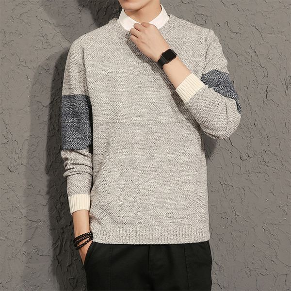 

2020 new men's jersey long sleeves fall winter sweater knitted or crocheted the most asian neck size 5xl vfpg, White;black