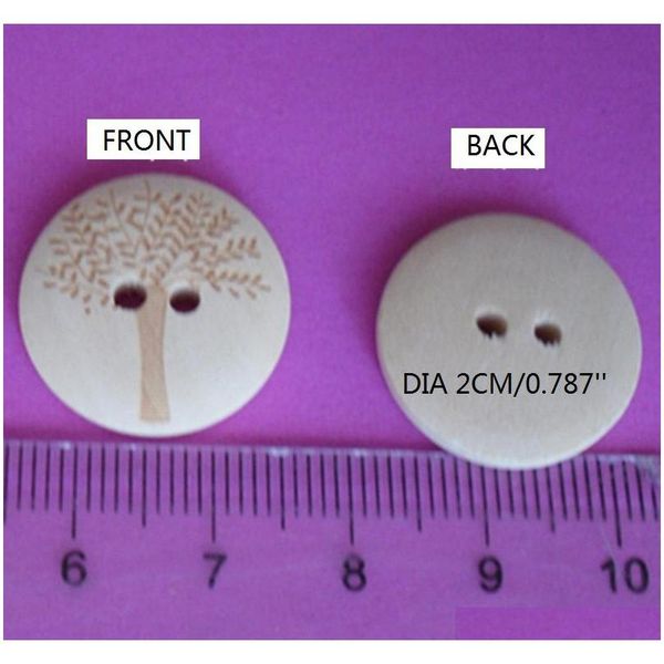 

100-pack wooden buttons cufflinks clothing button laser tree circular button diy kids clothing decoration, j qylurm ppshop01