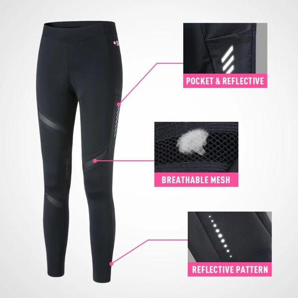 

motorcycle apparel santic women cycling pants riding long 4d padding reflective sports clothing spring autumn asian size l0c04117