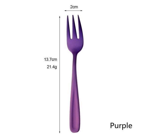 

colorful stainless steel fork fruit dessert cake fork colorful tableware restaurant kitchen dining forks blue gold rainbow color sqcrihx