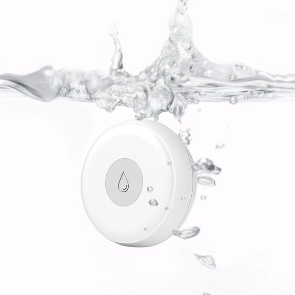 

fashion zigbee flood sensor water leak detector water tank full linkage alarm tuya app remote monitoring alarm detector1