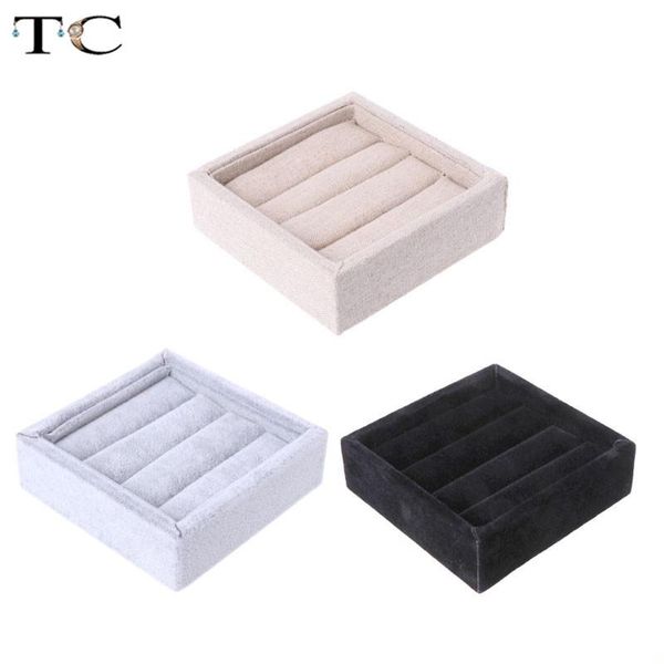 

jewelry display ring tray velvet linen rings holder small tray for personal jewellry rings organizer, Pink;blue