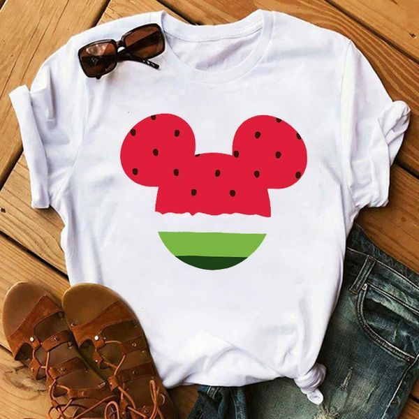 

new fashion funny watermelon pineapple print woman t shirt fruits printed white casual tee female clothing shirts