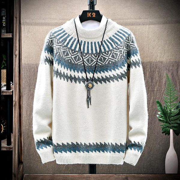 

fall winter brand clothes new thick warm men sweater hip hop male pullovers sweaters fashion knit christmas jumpers, White;black