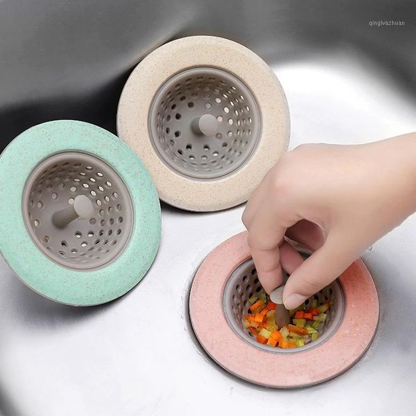 

silicone wheat straw kitchen sink strainer bathroom shower drain sink drains cover colander sewer hair filter strainer1