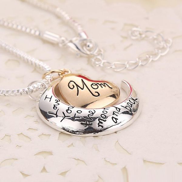 

i to high love you quality heart the moon and back mom pendant necklace mother day gift wholesale fashion jewelry1iwhk2u