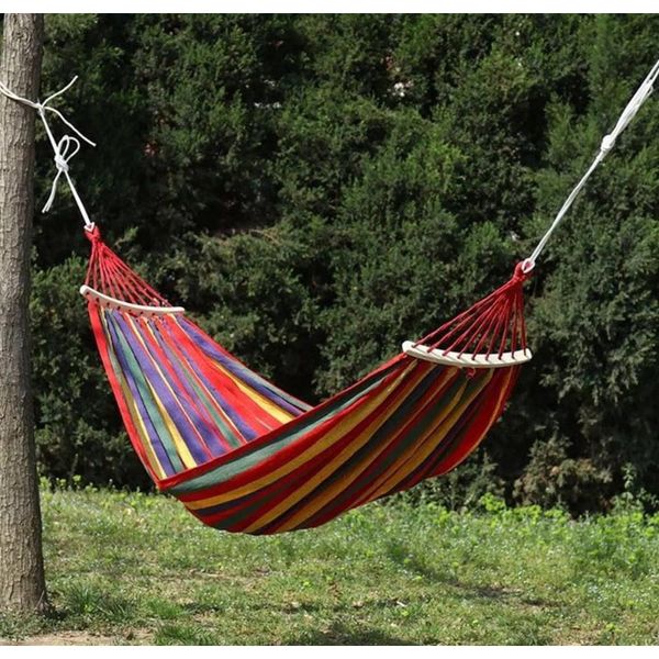 

90x150cm rainbow outdoor leisure portable hammock canvas hammocks ultralight garden sports home travel camping hammock f wmtuvm