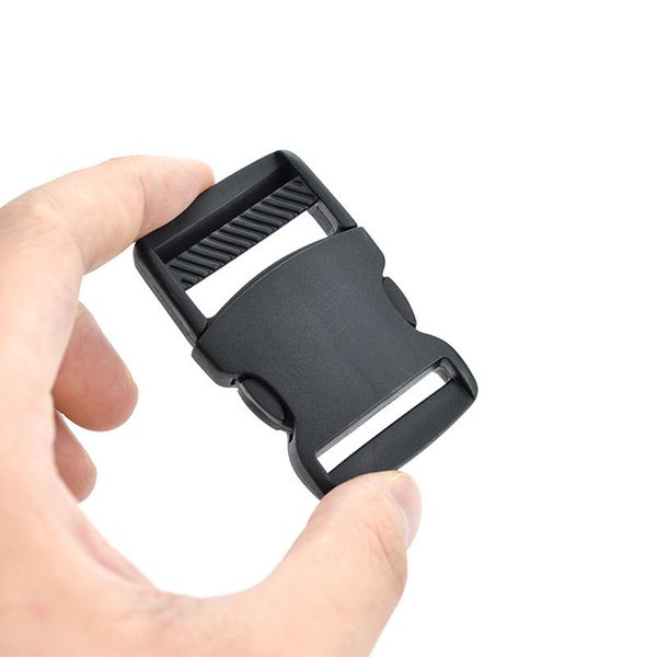 

contoured side release buckles strap decoration 25mm plastic clasp collar for paracord bracelet backpack, Slivery;black