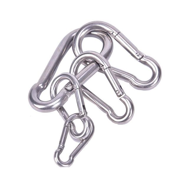 

1pc 5types 304 stainless steel spring carabiner multi tool rock climbing accessories snap hook keychain quick link loc jllfql