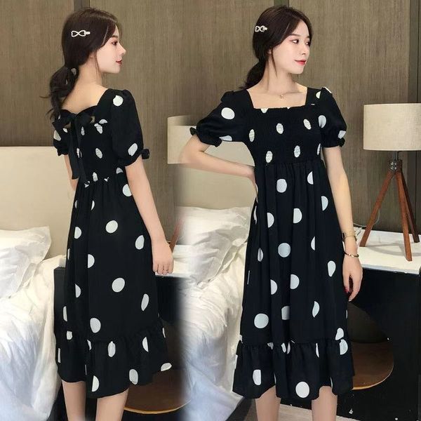 

2021 new great female summer bra with belly cover and waist close show thin wave of foreign air dot dressed office lady daw6, Black;gray