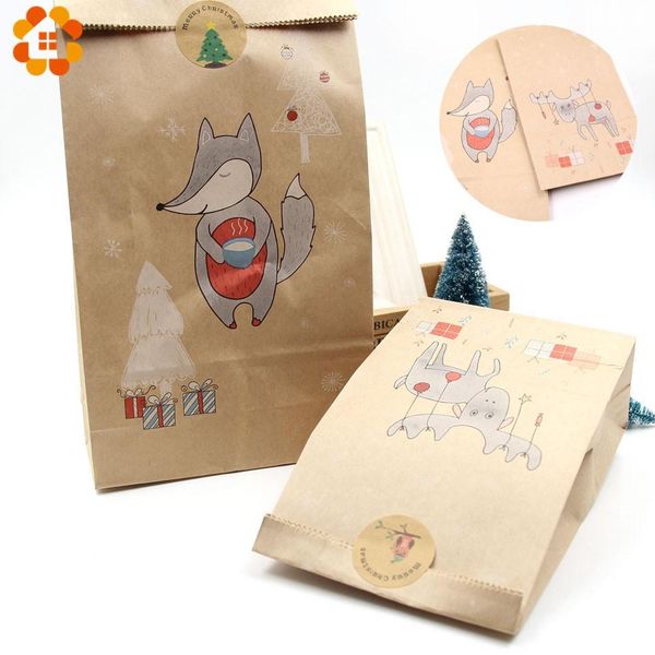 

12pcs lot 2 size kraft paper candy boxes christmas gifts supplies guests packaging boxes merry christmas favor party decorations wmtxfv
