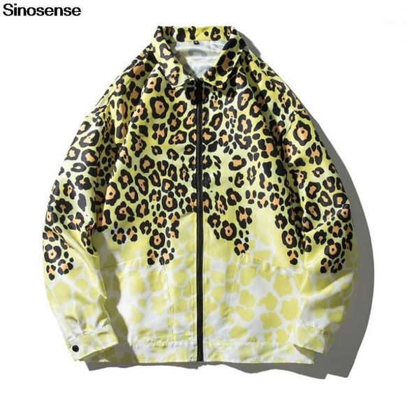 

men's jackets men leopard jacket 3d printed vintage streetwear hip hop loose outerwear coat male fashion autumn winter zipper casual ja, Black;brown