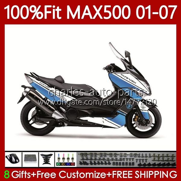 Carene iniezione per YAMAHA TMAX500 T-MAX500 MAX-500 TMAX-500 T MAX500 Blu bianco 01 02 03 04 05 06 07 109No.48 TMAX MAX 500 XP500 2001 2002 2003 2004 2005 2006 2007 Kit