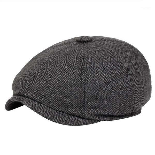 

2020 new men's casual newsboy hat spring and autumn retro beret hat wild casual hats wild octagonal cap gatsby flat1, Blue;gray
