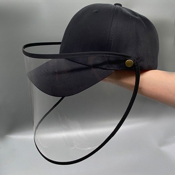 

6 colors protective facial mask baseball cap removable safety face shield anti-spitting splash hat windproof sand dustproof windshield hat